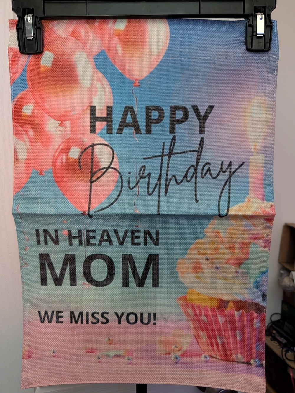 Memorial 'Happy Birthday In Heaven Mom' Garden Flag
